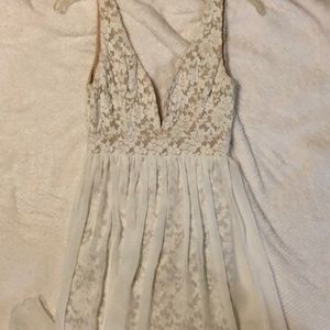 White sheer lace dress